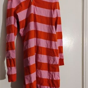 Kids Long-Sleeve Striped Pajama Romper - Pink & Red